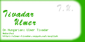 tivadar ulmer business card